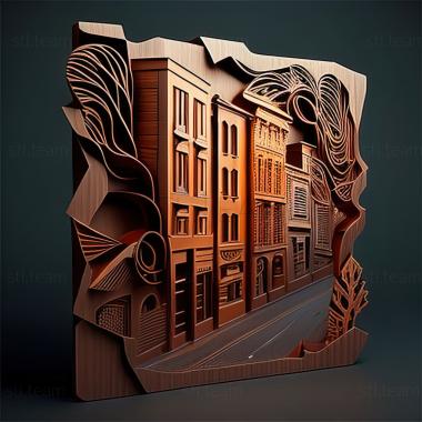 3D model st streets (STL)